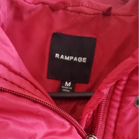 Rampage Deep red puffer jacket size medium - Picture 3 of 5